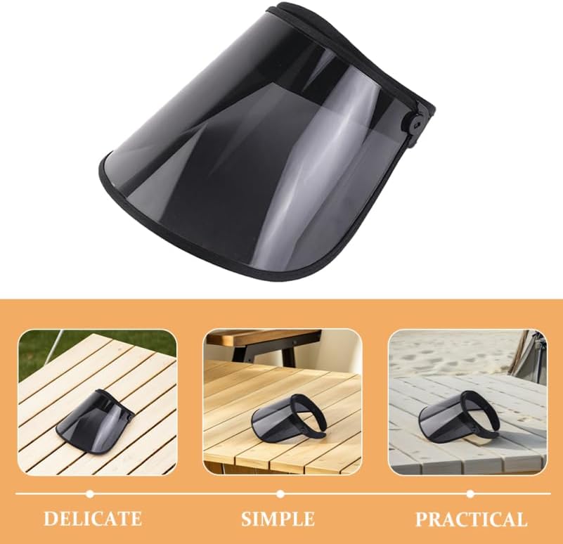 2Pcs Black Plastic Sun Visor Caps for Women Uv Protection Sunshade Hats Outdoor Travel Beach Hiking Fishing Summer Visor Hat with Breathable Open Top