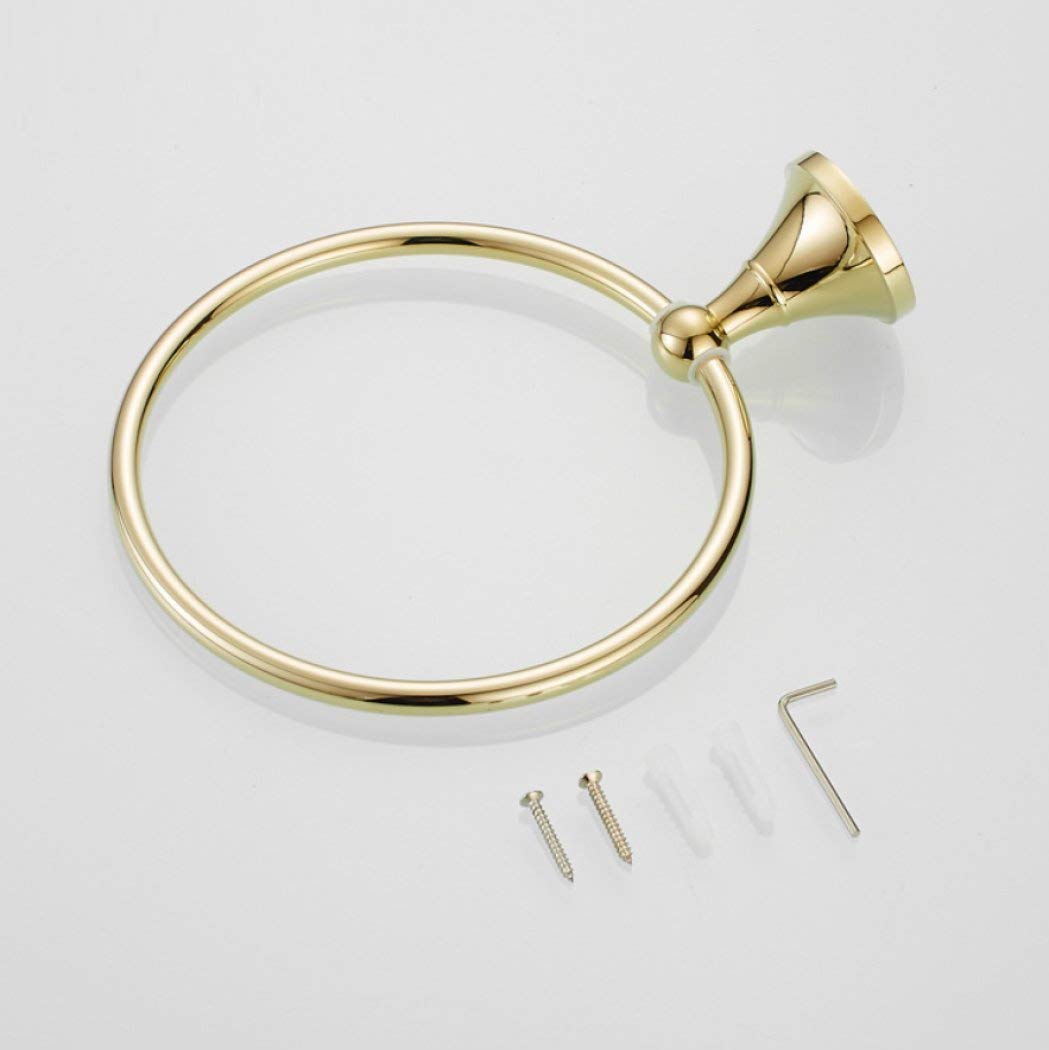 GZZ Toallero de Cobre Dorado Estante de Anillo Inicio Productos Toallero Colgante Toallero Toallero Anillo Cocina y baño Accesorio de Hardware Toallero Circular
