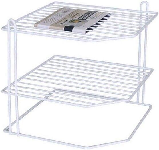 CONFORTIME Corner Shelf White Metal (22 x 22 x 25 cm)