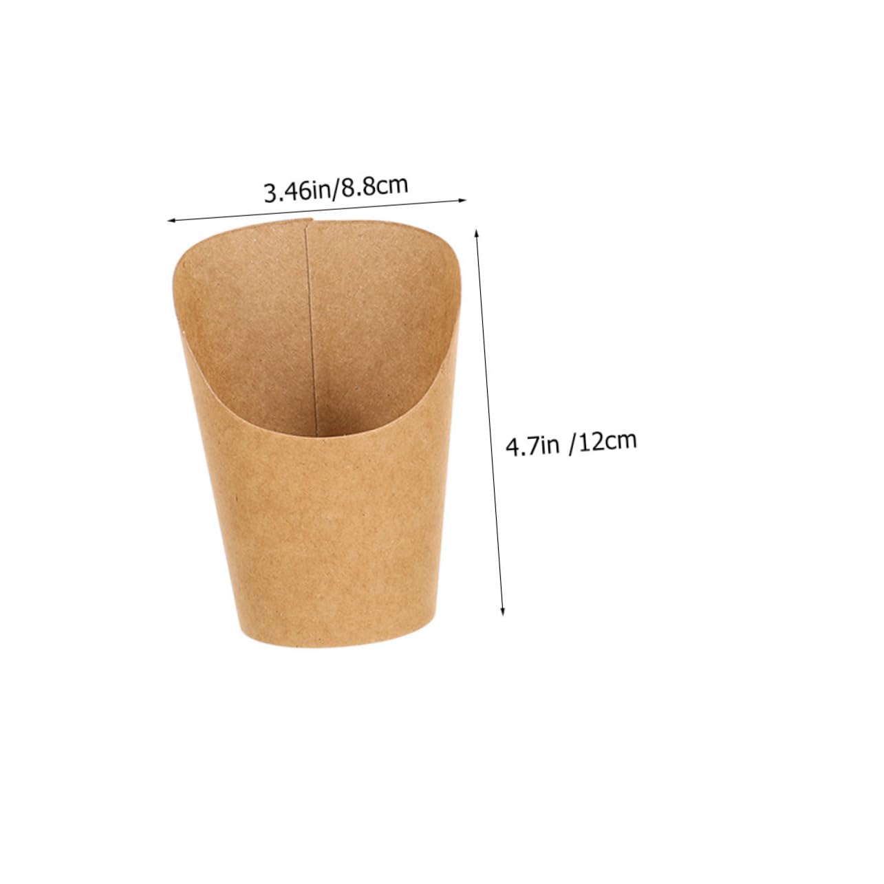 HOLIDYOYO 50pcs Chip Cup Paper Snack Boxes Popcorn Boxes Waffle Cone Paper Cups French Fries Take Out Paper Snack Cups Popcorn Paper Cups French Fry Holding Cups French Fry Holder Khaki