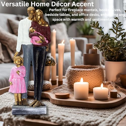 Elegant Gold Couple Figurine – Romantic Poly-Resin Sculpture for Home Décor, Anniversary, and Valentine’s Day Gift – Intricately Designed Love Statue (Pink) — photo — 5 of 9