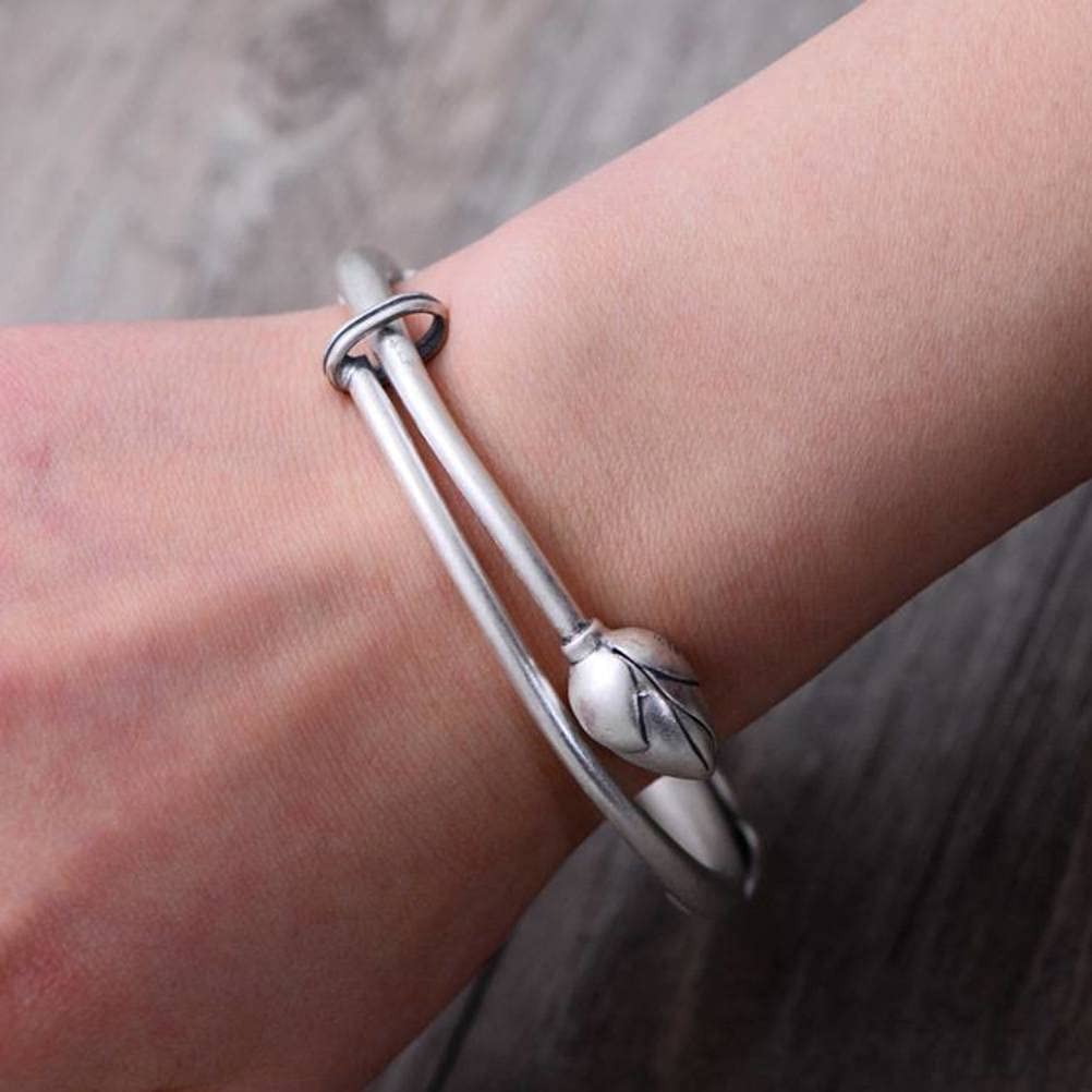 Bracciale in argento, bracciale rigido alla moda, braccialetto in argento S999 gioielli con carpa smerigliata invecchiata, figura in rilievo, braccialetti femminili, i braccialetti possono essere rega