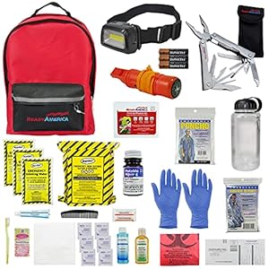 Ready America 72 Hour Deluxe Emergency Kit, 1-Person 3-Day Backpack, First Aid Kit, Survival Blanket, Power Station…