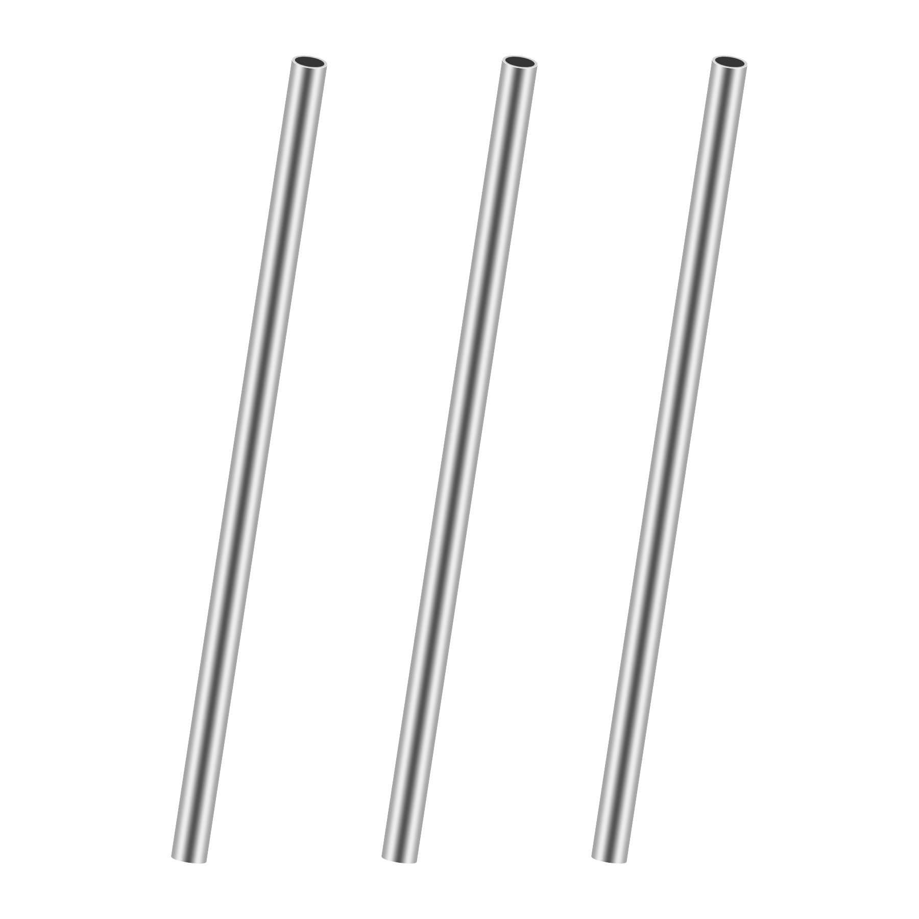 304 Tube Rond en Acier Inoxydable,12mm OD 1mm Épaisseur de Paroi 300mm Longueur Tube Métallique Droit Sans Soudure 3 Pièces