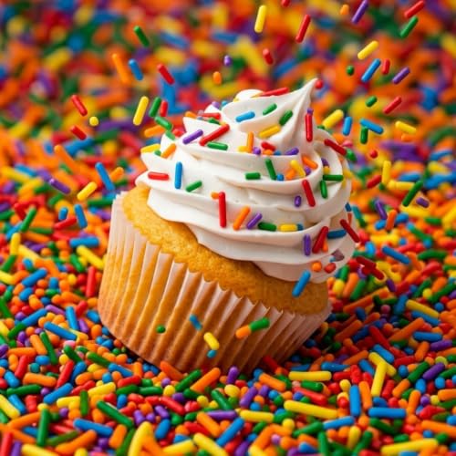 Image of Manvscakes Sprinkles- Edible Cake and Cupcake Sprinkles with Assorted Shapes and Sizes for Parties, Metallic Sprinkle Mix for Cookies, Ice Cream, Cake and Cupcake Decorating, 4 oz (Rainbow multi)