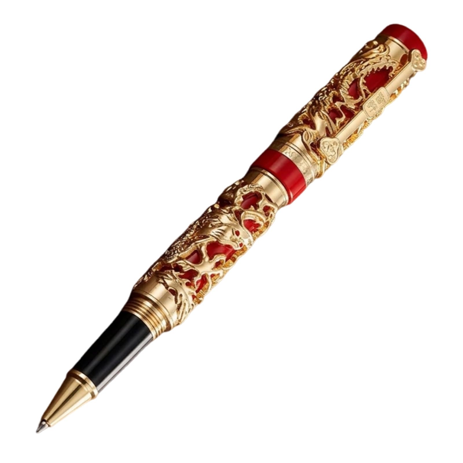 DOITOOL Penna a Sfera di Metallo Drago Dorato, Scrittura Scorrevole