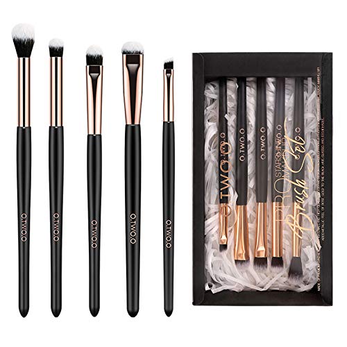 O.TWO.O Makeup Brush Set 5-PCS Rose Gold Foundation Blending Concealer Eye Shadow Blush Eyebrow Brushes Makeup Brush Kit