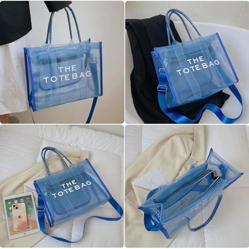 Image of Clear Tote Bag Stadium Events Large Clear Purse for Women Transparent Crossbody Bag for Concert,Work,Beach,Sport
