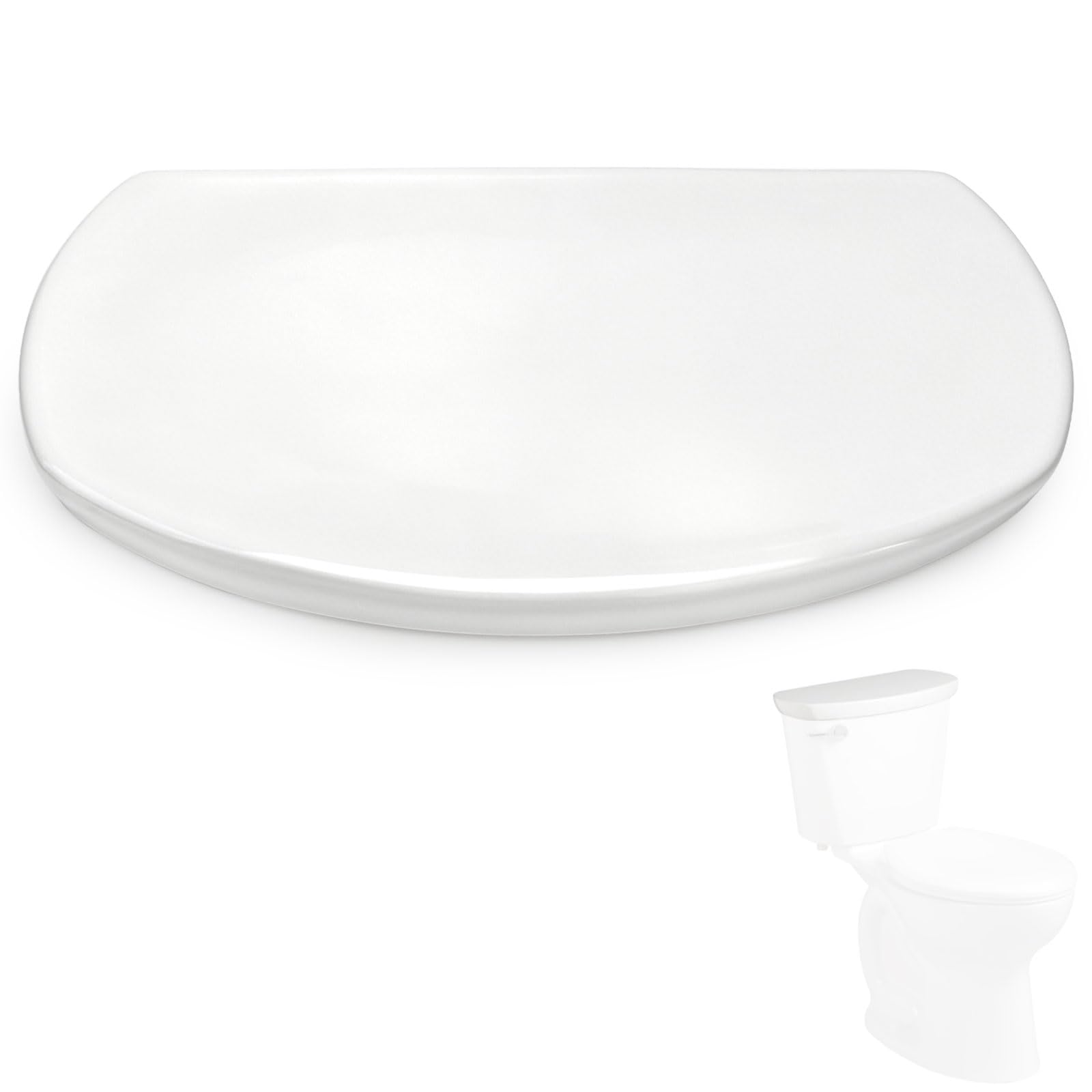 Photo 1 of Zelvaron 735172-400.020 Toilet Tank Cover for 4188A Toilets Compatible with Cadet Pro, White Ceramic Toilet Tank lid