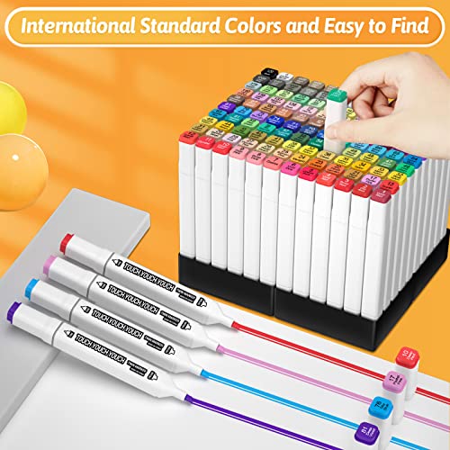 Banral 120 Colors Alcohol Markers, Dual Tip Alcohol Based Art Markers Set Pens For Artists Kids Adults, Permanent Drawing Markers For Adult Coloring Sketching Illustration With Case And Holders #TOP4