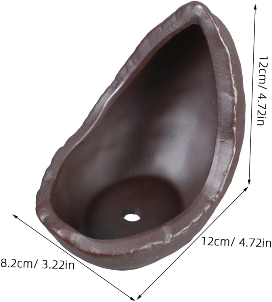 POPETPOP Moon Shaped Ceramic Flower Pot Small Plant Pots Indoor Creative Home Decor Small