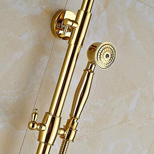 Kit de douche or avec mitigeur baignoire mural LWX