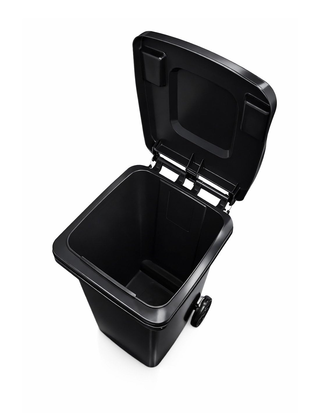 JARDIN202 - Contenedor de Basura Reciclables de Colores con Ruedas 240L | 240 L (Negro)