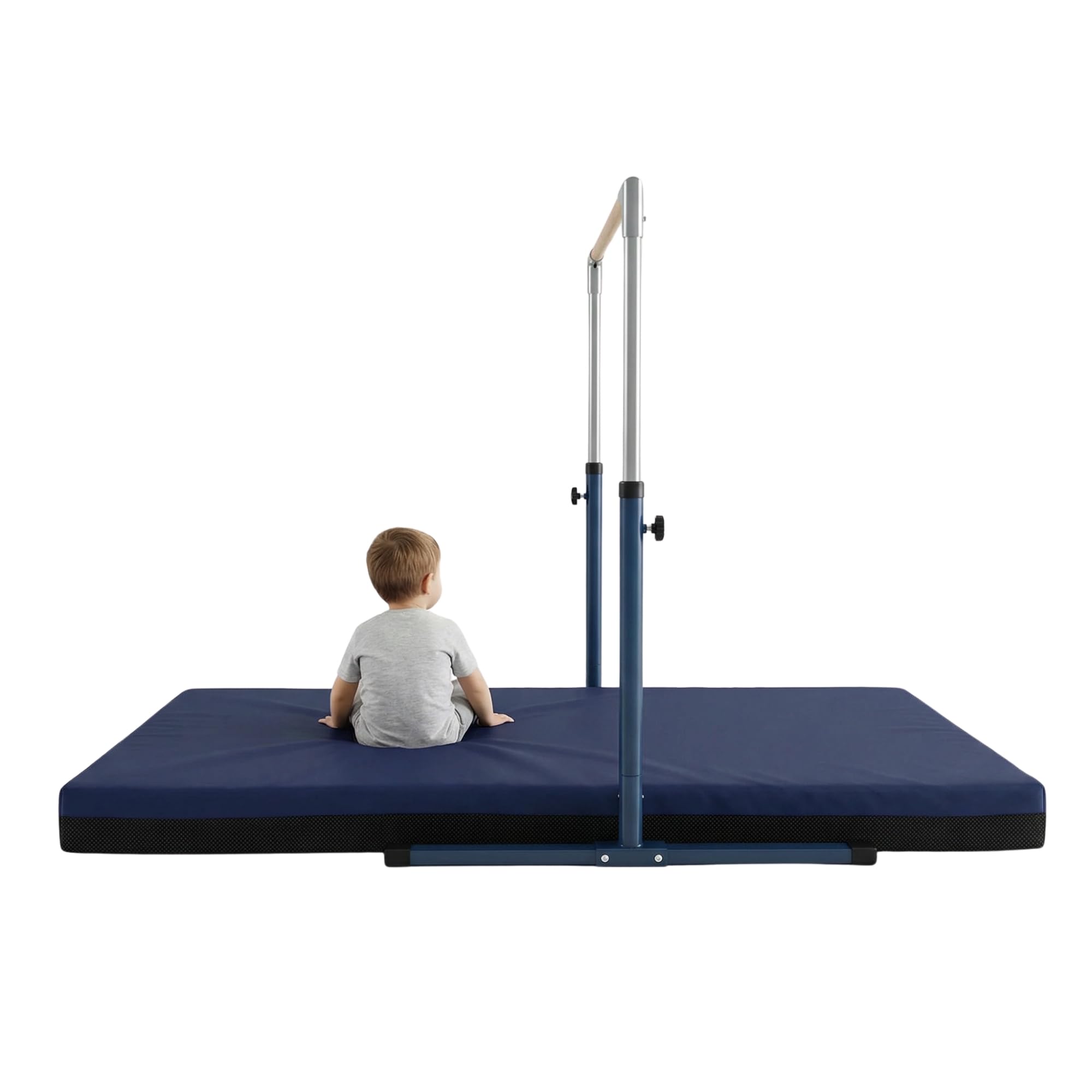 Non Slip Crash Mat For Gymnastics Bars Training Horizantel Bar Landing Crashing [135cm x 90cm x 8cm, Navy Blue]