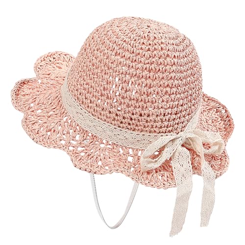 kitcorn Baby Strohhut Mädchen 1-6 Jahre Kinder Sonnenhut UV Schutz Kleinkind Sommer Strand Schirmmütze Faltbar mit Kinnriemen 4 5 6Jahre