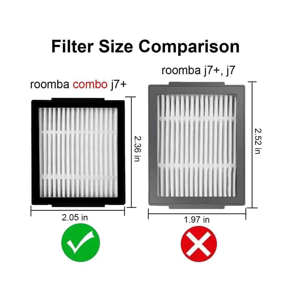 6 Pack Replacement HEPA Filter Compatible with iRobot Roomba Combo Filter for iRobot Roomba Combo j9+