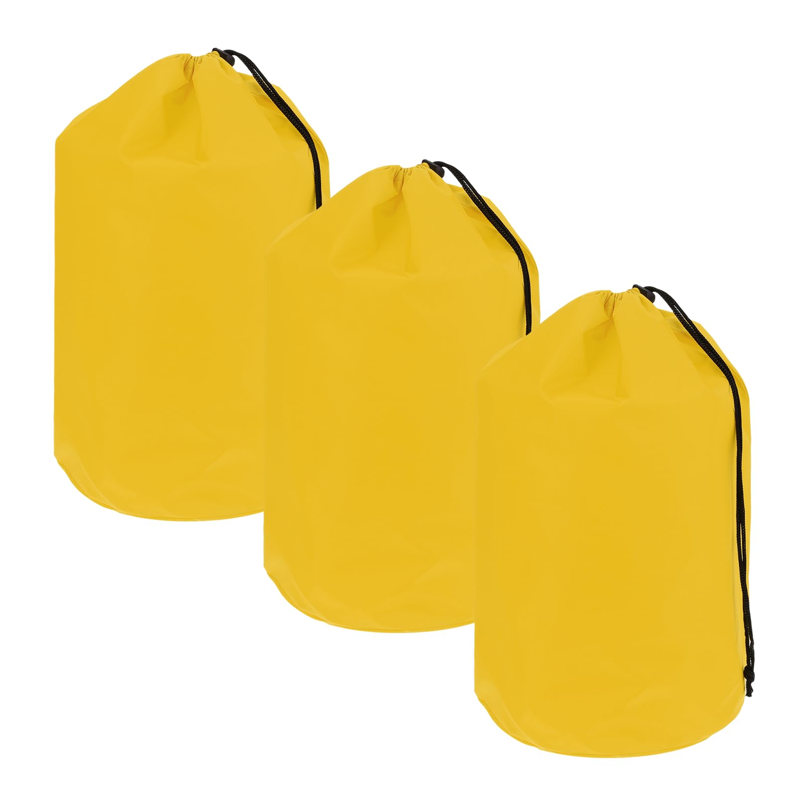 YELARXI Drawstring Bag with Toggle, Cinch and Ditty Pouch Portable Outdoor Products Ditty Bag 22x43cm & 3 Pack & Yellow - Fitting for (Backpacking/Camping/Traveling)