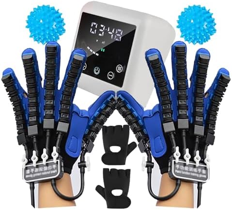 Rehabilitation Robot Glove for Hand Therapy - Electric Hand Exerciser with Hot Compress & Mirror Training to Relieve Finger Fatigue & Improve Mobility