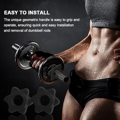SculptZen Barbell Clip,4 Pcs Anti Slip Dumbbell Spin-Lock Collars Bar Weights Spinlock Collars,Hex Dumbbell Screw Ends,Nut Spin-Lock Clamps for Dumbbell Weight Lifting Fitness Training - Image 6