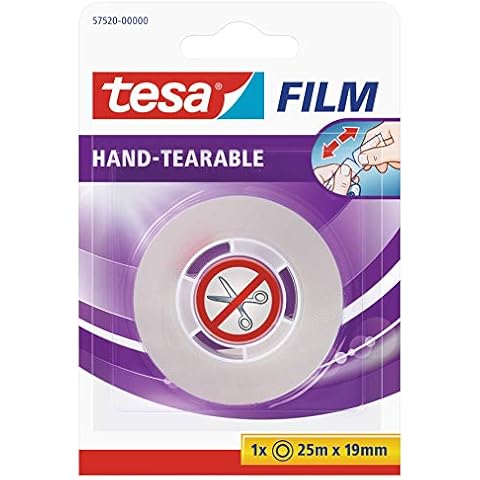 TESA Hand-tearable Clear Tape 25m x 19mm Cover