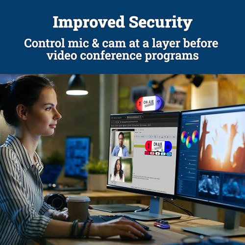 MuteKit - Mute Button, Busy Light for Cam, Mic & in-Meeting Status. Requires Free Software Download. Customize Colors. All-Mute Button, Secure Mute, Works with Zoom, Teams Meet, Webex, etc., Mac & PC - Image 4
