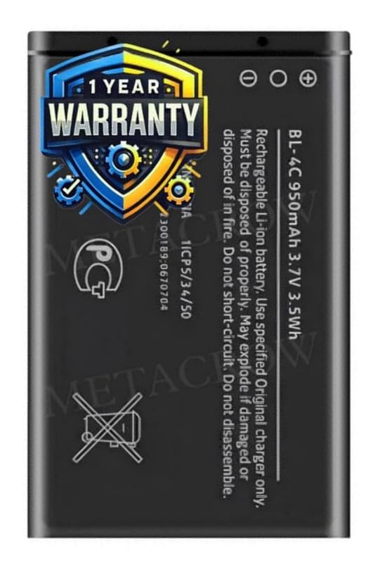 Image of Original BL-4C Part Compatible with Nokia 1202 1661 1662 2220s 2650 2652 2690 3108 3500c 5100 6100 6101 6125 6131 6131 NFC 6136 6170 6260 6300 6300i 6301 7200 7270 C2-05 X2-00 1 Year Warranty MTR