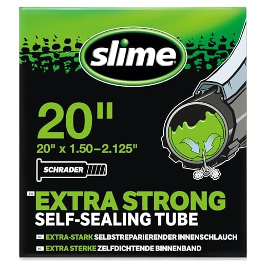 Slime 30058SL Cámara de Aire para Bicicleta, Antipinchazos, con Sellante Slime, Sellado Autónomo, Prevenir y Reparar, Válvula Schrader, 20' x 1.5-2.125'