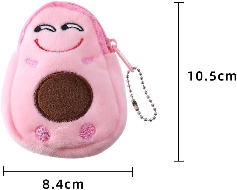 Green Plush Purses Fashion Children Small Coin Purse Cute Avocado Plush Purses Kids Key Case Bag Money Pouch for Women Boys Girls Mini Handbag Automobile Keychains AutomotiveTrim Women's Coin Purses4