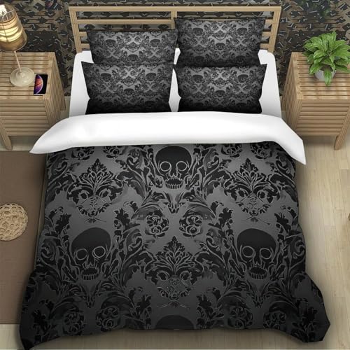 Parure de lit crânes gothiques 135x200 microfibre - 5
