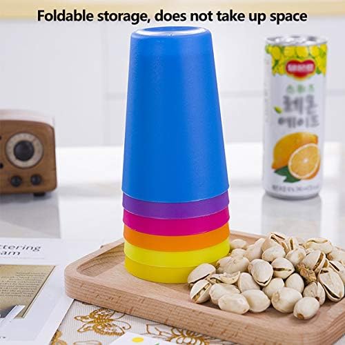 Color Plastic Drinking Cups,Saijer 18pcs Reusable Stacking Plastic Cup Children Cup Water Cup Drink Kits for Parties Weddings Camping Beaches and Picnics(6 Colors)