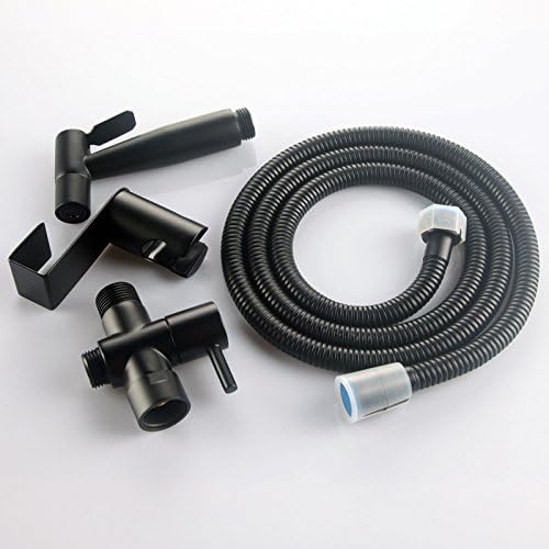 Shile Black Color Stainless Steel Handheld Bidet Sprayer Diaper Shattaf Douche Complete Bidet Set for Toilet Bathroom