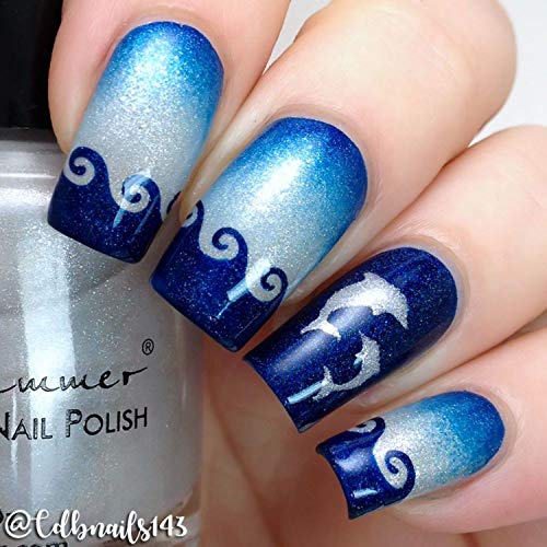 Whats Up Nails - Hawaiian Waves Tape Vinyl Stencils For Nail Art Design (1 Sheet, 102 Strips) #TOP4