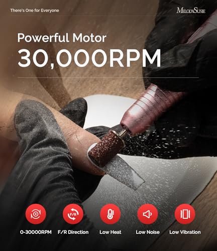 Image of MelodySusie Multifunctional Nail Drill SC320G with Bit & Handpiece Storage | 30000RPM,4000mAh Battery,8-12h Runtime,30 Speed Levels,LED Display,Nail Shaping,Gel Removal