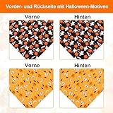 SZEE Hundehalstuch Halloween Kostüm Hunde Bandana for Dogs,Geschenk Deko mit Kürbis Motiv, Kopftücher Waschbarer Hundehalstücher für Kleine/Mittel/Große Hunde und Katzen Haustier, Orange+Schwarz, L