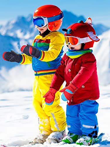 Image of SATINIOR Kids Snow Mittens Waterproof Winter Ski Gloves Warm Thicken Snow Gloves for Girls Boys