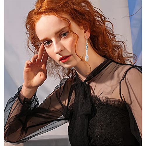 CHUNYANAN Vintage Creativity Tableware Spoon Fork Asymmetry Dangle Earrings Mini Simulation of Handmade Alloy Earrings for Women3