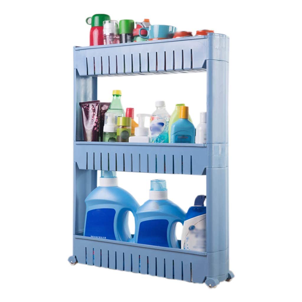 Unidades de Estantes de Almacenamiento Estante de Almacenamiento para Espacios en el Refrigerador Estante de Acabado de Baño Angosto Movible en el Piso