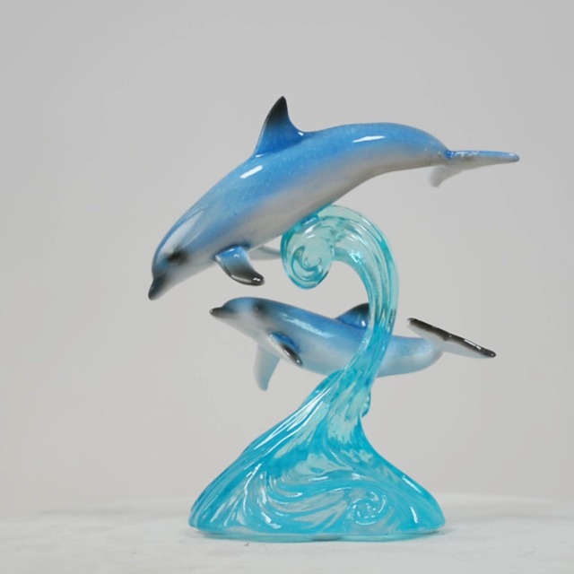 Figurita Decorativa Delfín de Resina Azul 5.9 in miniatura 7