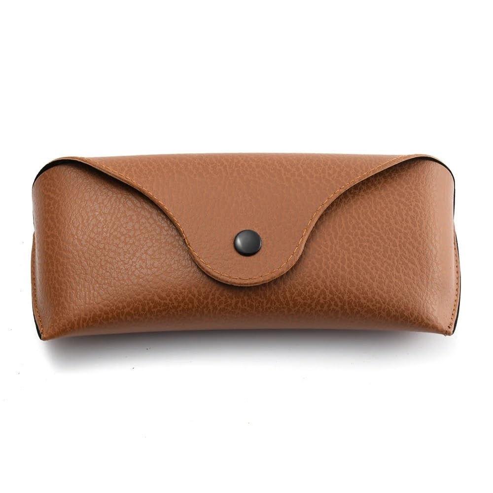 1/3/5 piezas de funda de cuero suave para gafas de sol para hombre, funda protectora dura para gafas de sol (marrón, 5 piezas), marrón, Talla única