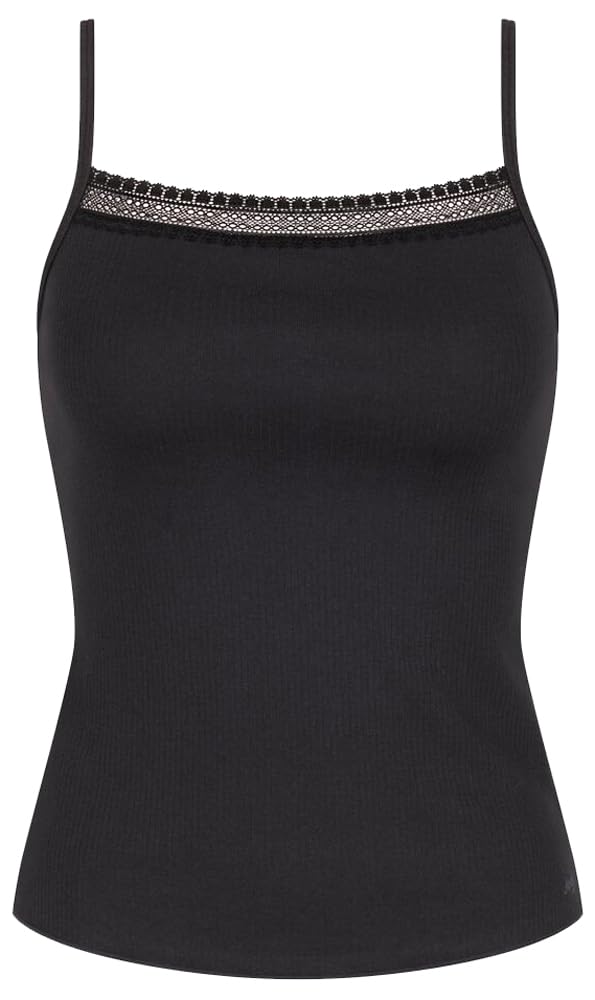 Sloggi Women's sloggi GO Ribbed Spaghetti Top, BLACK