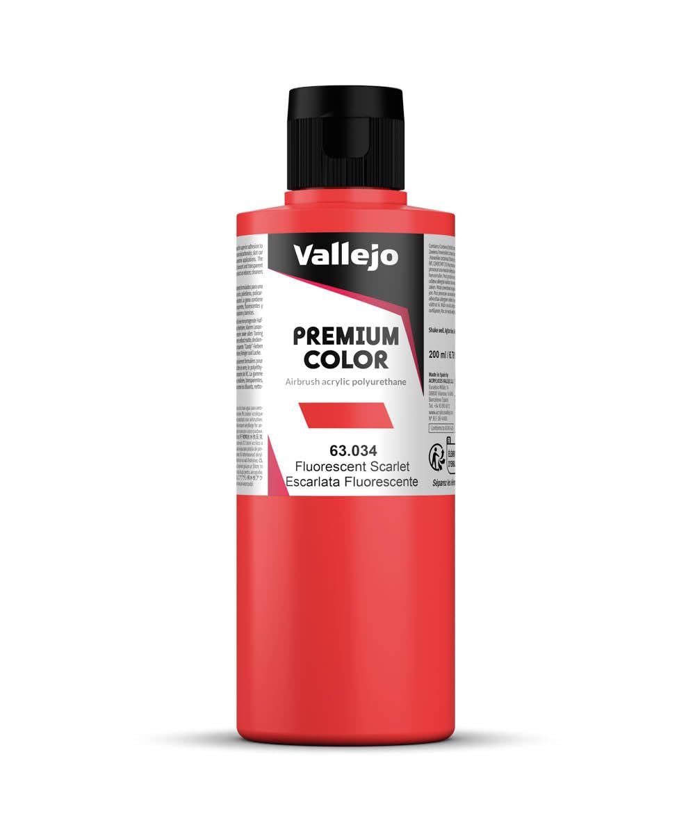 Vallejo AV Premium Color - 200ml - Fluorescent Scarlet