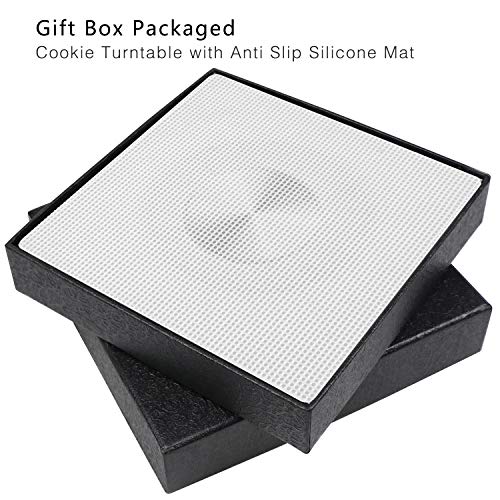 SelfTek Revolving Decorating Cookie Sugar icing Turntable Cupcake Rotating Stand with 19Pcs Decorating Supply Tools - Thicker,Acrylic,Square 5.9 x 5.9 inch Perfect for Present Gift - Thumbnail 2