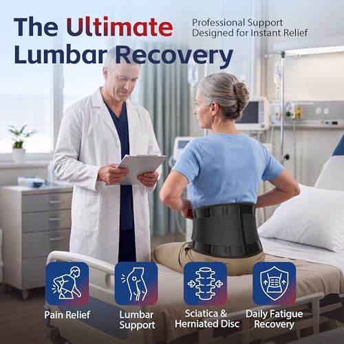 Faja lumbar FEATOL con correas ajustables y almohadilla extraíble para soporte de espalda 6