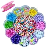 Kit Miçangas Infantil Colorida Maleta Estojo Florzinha 1400 Peças Bijuteria, Pulseiras e Colares Colorido