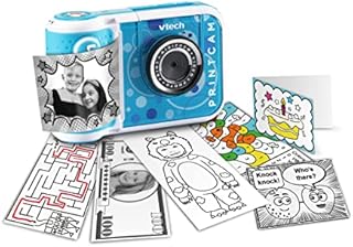 Vtech KidiZoom Print Cam niebieska aparat dla dzieci z funkcją drukowania, selfie i wideo, efektami, graniem itp. dla dzieci w wieku 4-12 lat