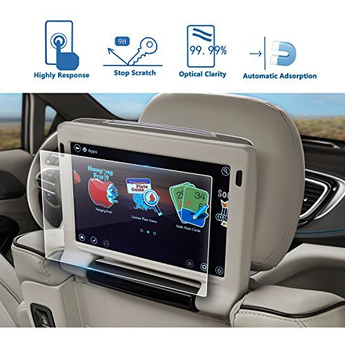 LFOTPP Fit for 2PCS 2018 Chrysler Pacifica 10 Inch Rear Seat TV Glass Screen Protector,Back Seat Entertainment Headrest TV Screen Protector 9H Hardness Tempered Glass Anti Scratch