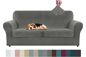 ZNSAYOTX Oversized Velvet 3 Piece Sofa Slipcover for Easy Home Decor