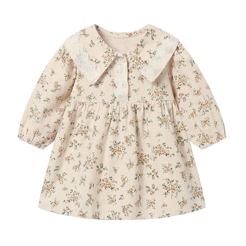 Baby Girl Floral Dress Brushed Cotton Knee Length Fall Outfit 6M-4T