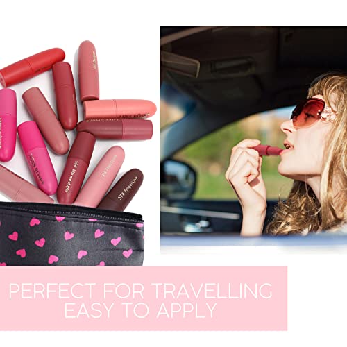 Miss Rose Long-Lasting Lipstick Set, 12 Pcs Multi Colored Featuring Full-Pigment Lip Color With A Smooth, Ultra-Matte Finish In 12 Shades #TOP5