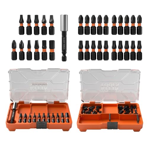 Image of Klein Tools 80212 32-Piece Impact Bit Set, ProFlex Torsion Zone S2 Steel Bits, Includes PH2 and T25, Slim MODbox Compatible Case